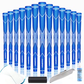 CHAMPKEY Traction-X Golf Grips Set of 13 - Choose Between 13 Grips with 15 Tapes and 13 Grips with All Repair Kits (Blue&White, Standard)
