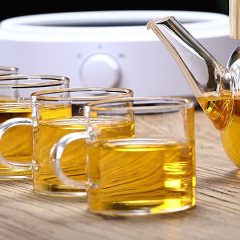 Household Teapot 1000ml Large Capacity Multifunctional Borosilicate Teapot with Bamboo