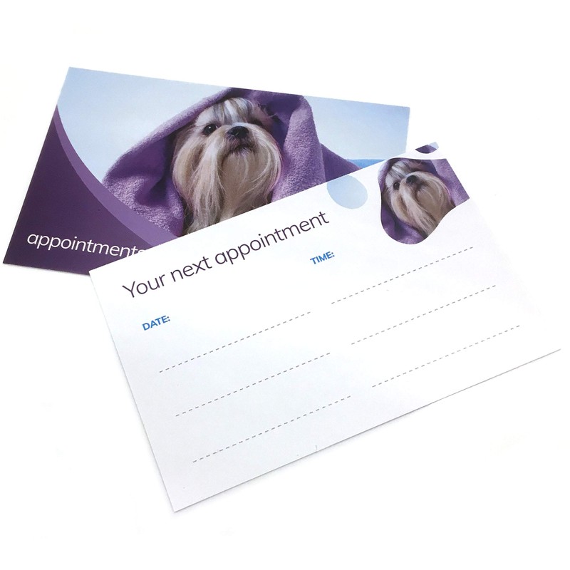 Dog Grooming Appointment Cards 100x Pack