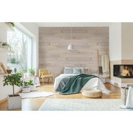 Timberchic Pine Wooden Wall Planks - Simple Peel & Stick Wall Covering Application for DIY Accent Wall & Home Improvement - Premium Modern Wall Paneling - (4" Wide - 10 Sq. Ft., Pebble)