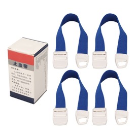 4pcs Buckle Elastic Tourniquet Emergency Adjustable Medical Buckle Elastic Tourniquet Band for Blood Drawing Blue