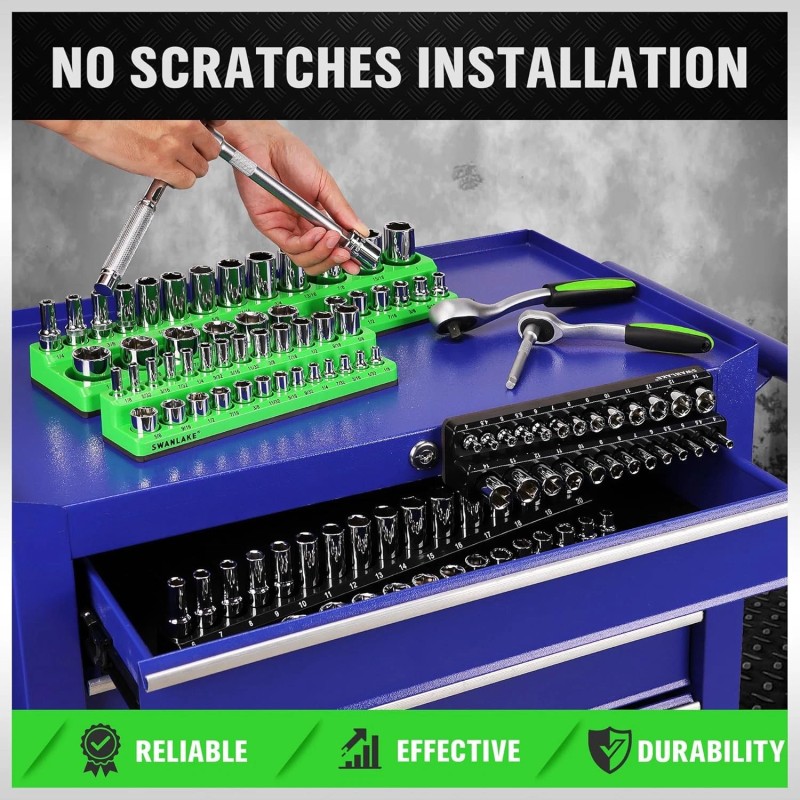 SWANLAKE GARDEN TOOLS Magnetic Socket Organizer Set, 4PCS 4 PCS,