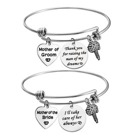 Zuo Bao Mother of The Bride or Groom Adjustable Bangle Wedding Gifts Mothers Gifts Bangle Bouquet (Bracelet Set - S)