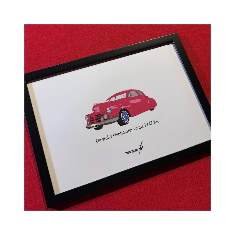 Poster Vintage Car Pop Art American Car A4 Framed Mercury