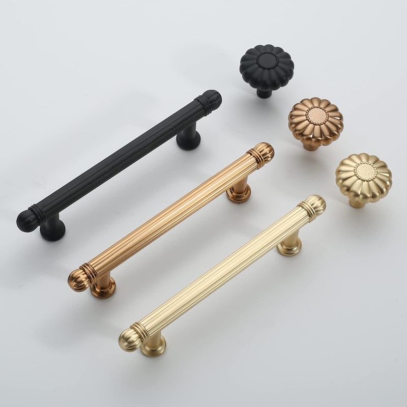 Asidrama 10 Pack 3.75 Inch(96mm) Brushed Gold Cabinet Pulls Cabinet