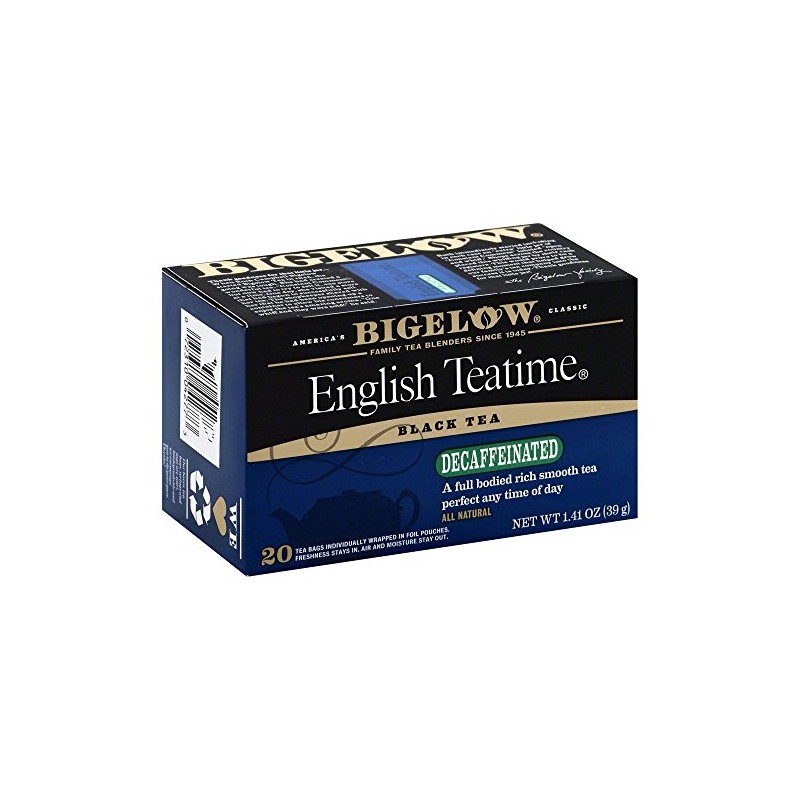 Bigelow té inglés descafeinado, té negro, 20 unidades (paquete de