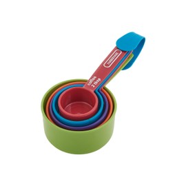 Farberware Professional 5-Piece Measuring Cup Set with Coffee Scoop Durable Plastic Kitchen Measuring Cups with Easy-Read Markings, Nesting Design