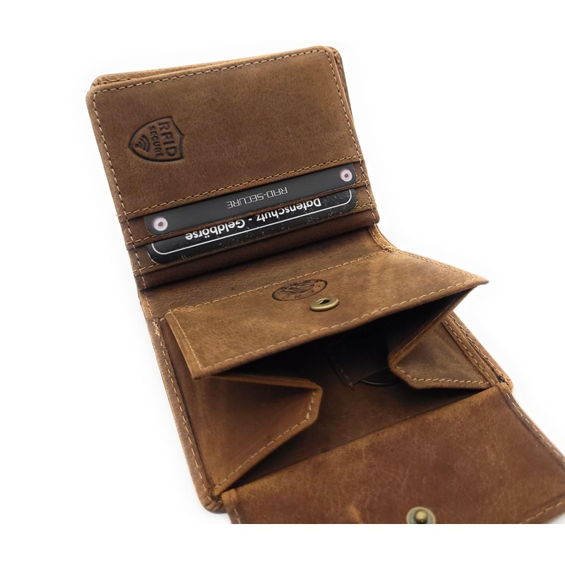 Lemasi Genuine Leather Wallet with RFID Protection, Small and Compact,