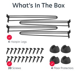 EconoHome Metal Hairpin Legs 34 inch - (Various Size Options) Table Legs, Desk Legs, Furniture Legs, Coffee Table Legs - Modern Hairpin Legs for Any DIY Project