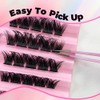 FANDIQ Cluster Lashes,100pcs DIY Eyelash Extension D Curl Volume Individual