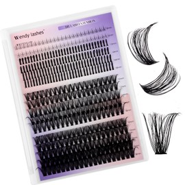WENDY Lash Clusters Spikes Eyelash Clusters Bottom Lashes Volume Cluster Eyelash Extensions DIY Manga Cluster Eyelash at Home（40D+50D-D-12-18MM）