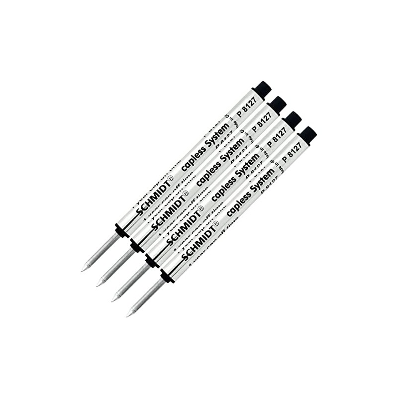 4 Pack - Schmidt P8127 Short Capless Rollerball - Black