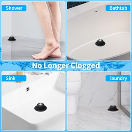 Aluvor Shower Drain Hair Catcher, Bathtub Drain Cover Foldable Silicone Shower & Tub Protector for Pop-Up & Regular Drains
