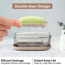 Richenda travel soap container,Portable soap holder shower for traveling, Soap holder for Bathroom, Shower, Hiking,Gym,vacation,Outdor(Transparent)