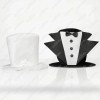 Sombrero Copa Alta Foam Novios Despedida Solteros Bodas Blanco/negro