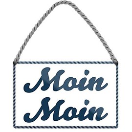 schilderkreis24 - Tin Sign Funny North Sea Baltic Sea Saying Moin Moin Holiday Decoration Hanging Sign Sea Beach Sign Funny Gift Idea 18 x 12 cm