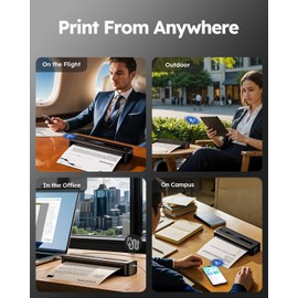 Phomemo Portable Printers Wireless for Travel, Inkless Portable Thermal Printer for Phone Laptop, Support 8.5'' x 11'' US Letter and A4 Szie, Bluetooth Mobile Printers for Vehicle Office Home Use