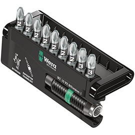 Wera Bit-Check 10 PZ BiTorsion 1 All Round Long Life Pozidriv Bit Set, for drill/drivers, 10pc, 05056368001