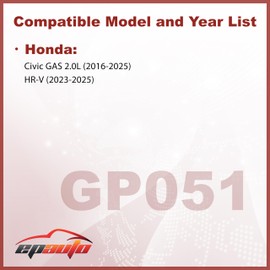 EPAuto GP051 (CA12051) Engine Air Filter, Replacement for Honda Civic L4-2.0L (2016–2025), HR-V (2023–2025) – Rigid Panel Air Filter for Improved Engine Protection, Airflow, and Fuel Efficiency