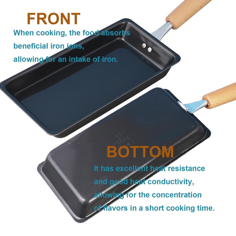 KAKUSEE Long Slim Tamagoyaki Omelette Mini Frying Pan - Iron