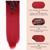 Dark Red Hair Extensions Clip in 26" 100% Synthetic Hairpiece