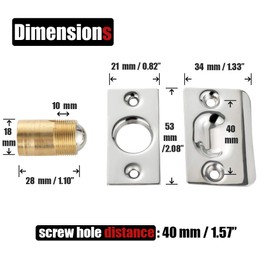 JQK Closet Ball Catch Door Hardware, Stainless Steel Catch Adjustable with Strike Plate, Chrome Finish 4 Pack, HBC100-CH-P4