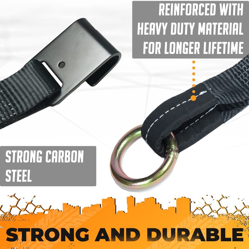 Lasso Tie Downs with Flat Hook - Vehiclex 4 Pack