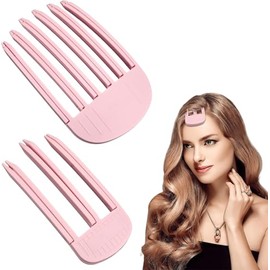Pinza Voluminizadora para Cabello, 2 Pcs Pinza para Dar Volumen al Cabello, Peine Moldeador 3 y 6 Dientes, Pinza Cabello Esponjoso, Mujeres Herramienta para Flequillo Esponjoso Voluminoso (Rosa)