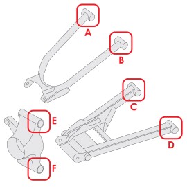 Caltric Rear Control Arm Bushing Kit For Polaris Ranger 400 10-2014 / 500 Crew 2009-2013