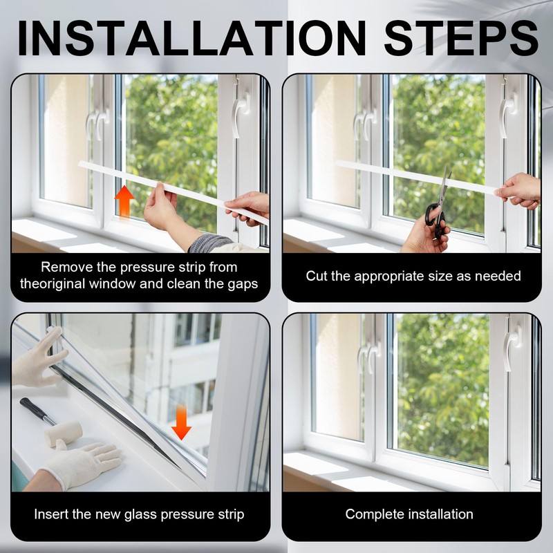 Maasechs 10 Pack 72" Vinyl Snap in Window Glazing Bead