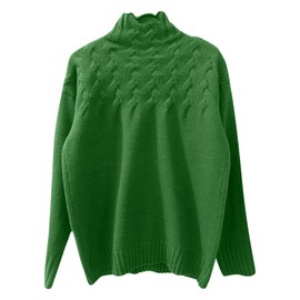 QUINTRA Women's turtleneck sweater, women's turtleneck sweater for women, sweatshirt, Green, S