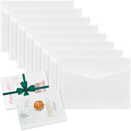 50 Pieces Invitation Envelopes, Translucent Envelopes Parchment Transparent Envelopes for Weddings, Blank White Paper Envelopes for Greeting Cards, Postcards, Photos(23cm*16.2cm)