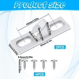 2 Pcs Sliding Door Keeper, Sliding Door Lock Latch Sliding Glass Door Lock Keeper with Mounting Screw Sliding Door Latch Replacement for Sliding Patio Doors