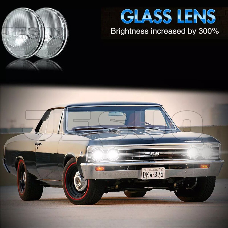 JESUO 4pcs 5.75" LED Headlights Hi/Lo Beam For 1958-1975 Oldsmobile