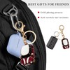 povtii Car Key Chain, Rhinestone Detail 3D Cute Car Model