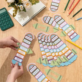 Cholemy 50 Pcs Mini Behavior Chart for Classroom Management Behavior Trackers I Need Help Mini Flip Charts Back to School Teacher Stuff for Kids Student Desks Preschool Kindergarten Daycare (Boho)