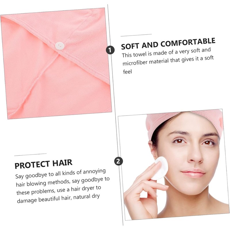 Ipetboom Toalla de Microfibra para Cabello Rosa Alta Absorción y