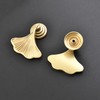 6 PCS Golden Ginkgo Leaf Shape Knob Handles, Drop Pendant
