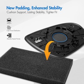 SNEMEEY Driver side mirror replacement for Kia Optima 2011 2012 2013 2014 2015, Left Side Rear View Mirror Glass, Chrome, Power Heated with Backing Plate