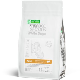 Nature's Protection Superior Care White Dogs Grain-Free Dry Dog Food - High Protein, Tear Stain Dog Food for Small & Mini Breeds Light Coated Adult Dogs, Fresh Pet Meal, Salmon, 3.3 lb