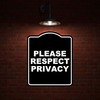 PLEASE RESPECT PRIVACY BLACK Minimalist Aluminum Composite Sign 8.5 x