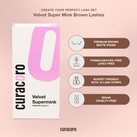 Curacoro Brown Super Mink Lashes Extensions - Multi Selections from 0.03 to 0.07, C CC D Curl, 7-15mm Length Mixed Tray Silk Eyelashes, Individual Eyelash Extensions