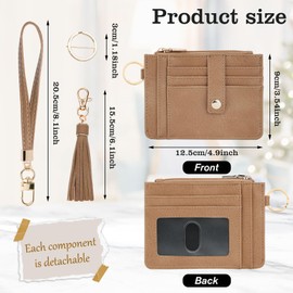 KNGITRYI Small Wristlet Wallets for Women RFID Credit Card Holder Wallet Keychain Wristlet Wallet Credit Card Wallets for Women(Camel)
