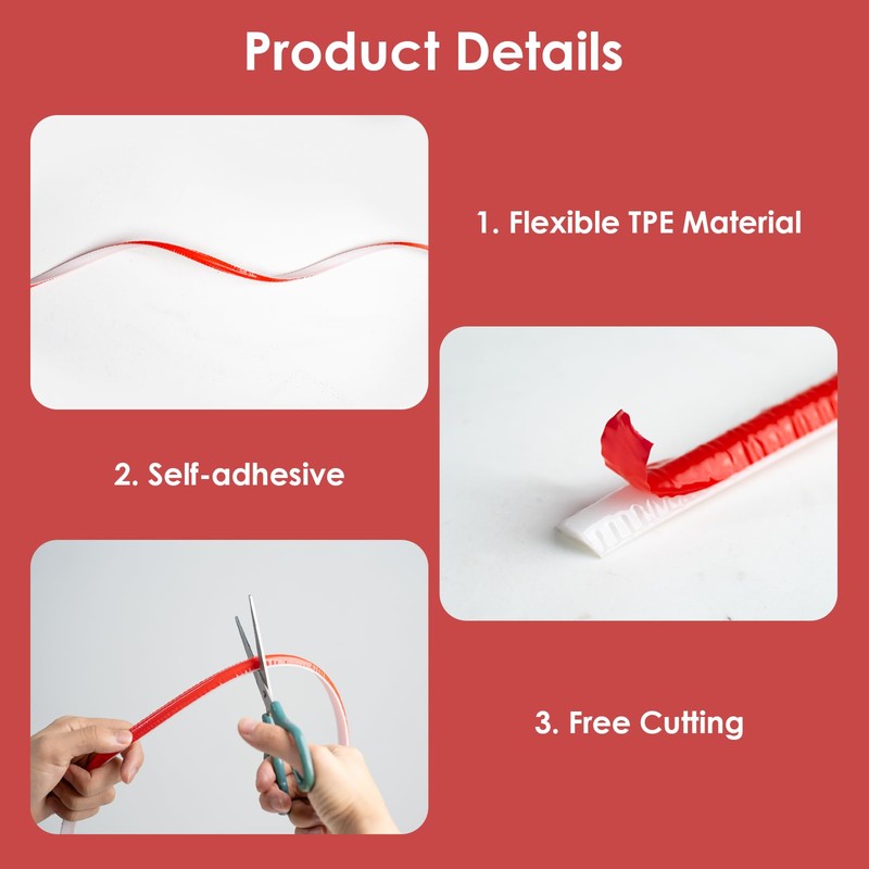 5M TPE Quadrant Trim White 12x9mm Plastic Trim Edging Strip