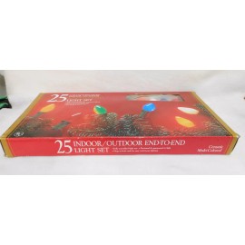 Holiday Time Vintage Holiday Time 25 C7 MULTI-COLORED CERAMIC END-TO-END LIGHT SET NOS NEW