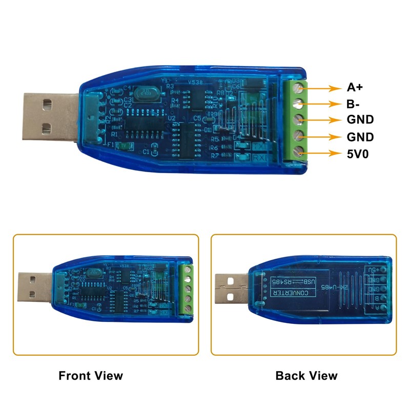AKINLOAF Industrial-Grade USB to RS485 Converter Communication Module Bidirectional Half-Duplex