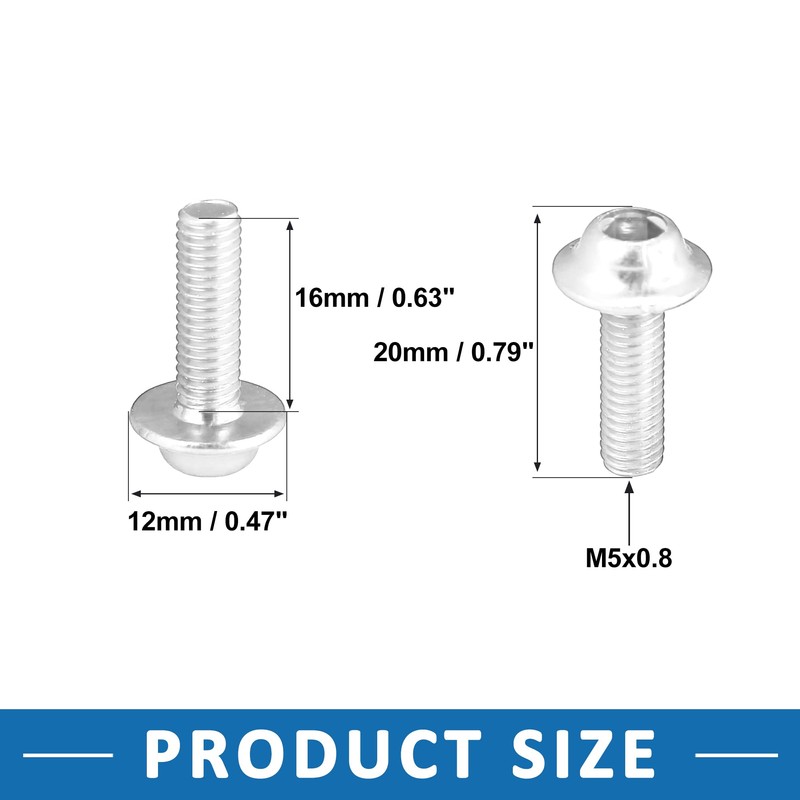 A ABSOPRO Motorcycle Windscreen Screw Silver Tone Black (Set of