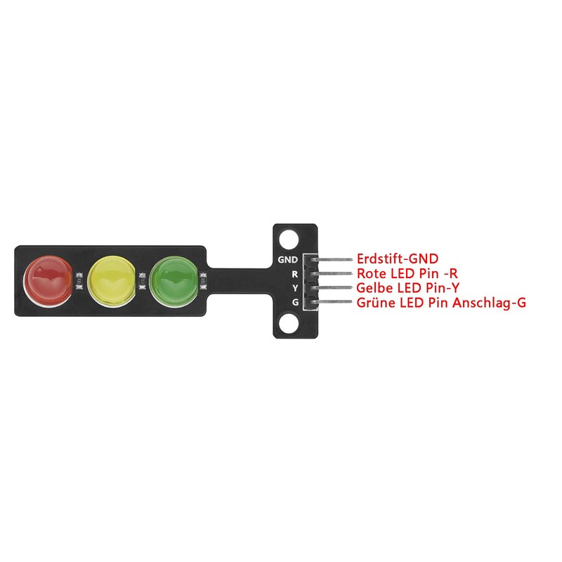 8 x LED Traffic Light Module, 3.3-5 V, 8 mm,