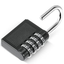 Oderra Padlock, Combination Lock, Combination Lock, Padlock - 9 cm Padlock with Combination Code 150 g, Applicable to Suitcase Lock, School, Gym, Shed, black, Fashion