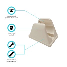 Dura Faucet DF-SA156-BQ RV Handheld Shower Wand Bracket Holder - Mounting Screws Included (Bisque Parchment)